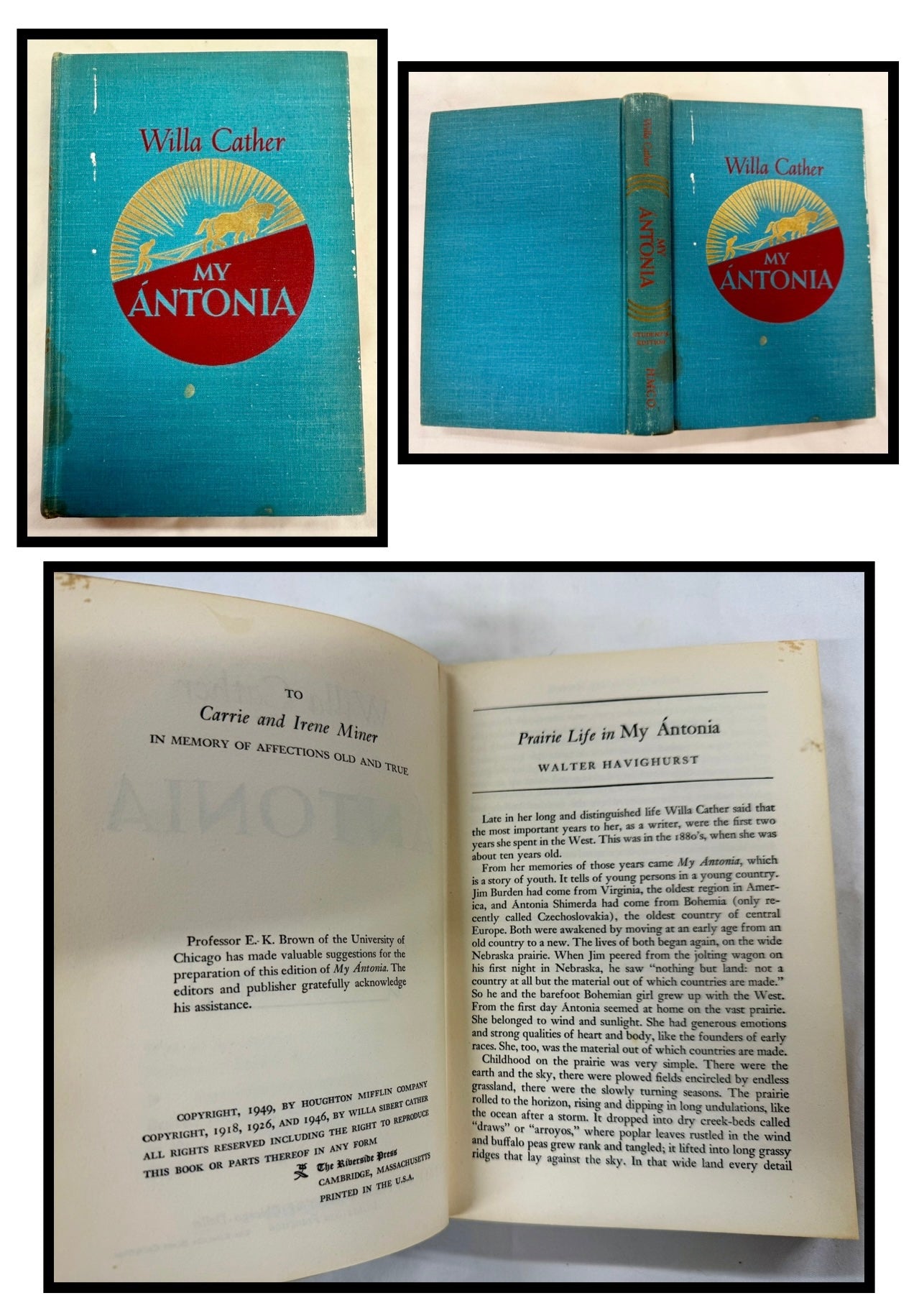My Antonia (student edition) by Willa Cather