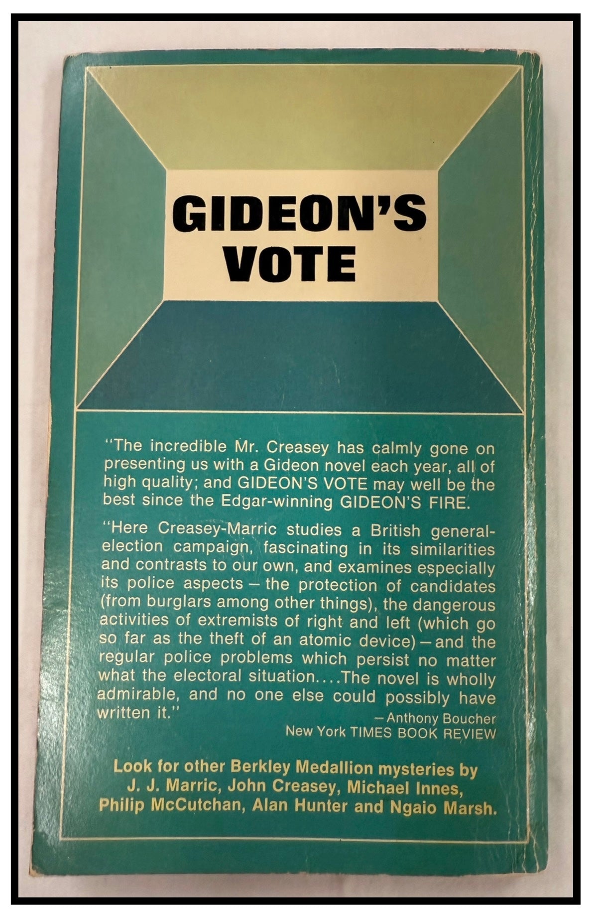 Gideon’s Vote by J.J. Marric (a.k.a. John Creasey)