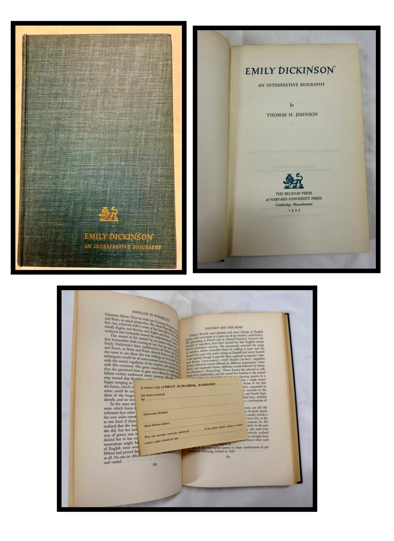 Emily Dickinson, An Interpretive Biography by Thomas H. Johnson